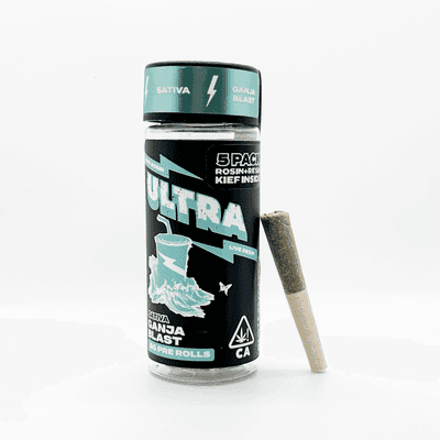 Ultra Live Rosin and Live Resin Preroll 5pk .5g Sativa Ganja Blast