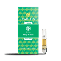 A photograph of Timeless Cartridge Chill 1g Hybrid Holy Ghost