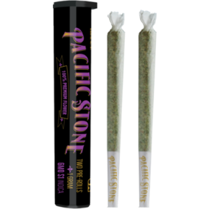 A photograph of Pacific Stone Preroll 0.5g Indica GMO 2-Pack 1.0g