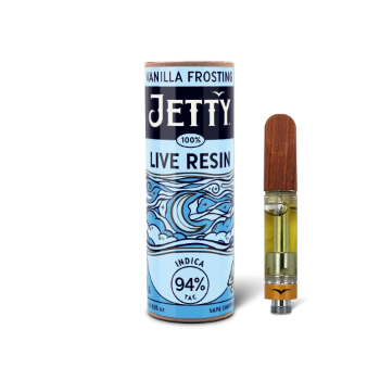 A photograph of Jetty Cartridge 1g 100% LR Vanilla Frosting