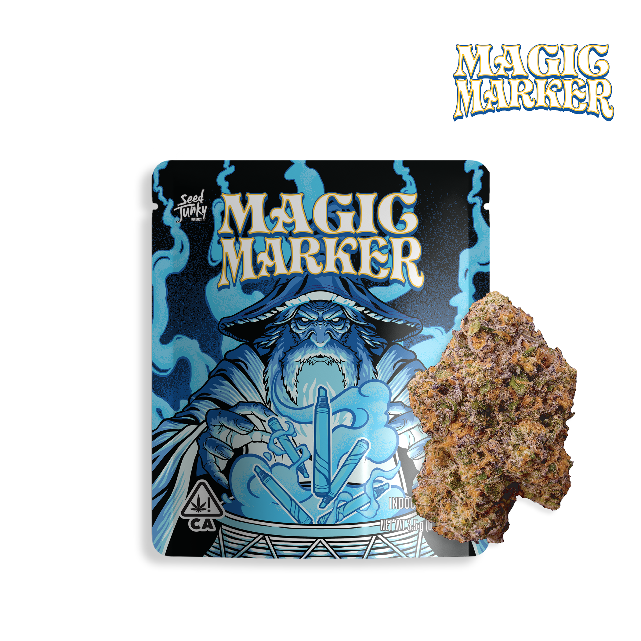 A photograph of Seed Junky Flower 3.5g Indica Magic Marker 16ct