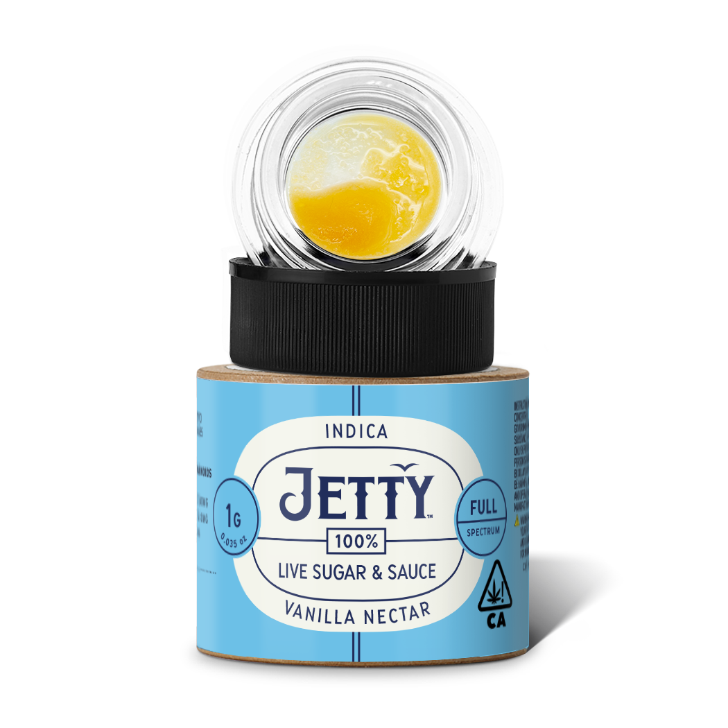 A photograph of Jetty Live Sugar and Sauce 1g Vanilla Nectar