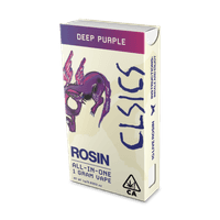 A photograph of CLSICS Live Rosin All-In-One Cartridge 1g Indica Deep Purple