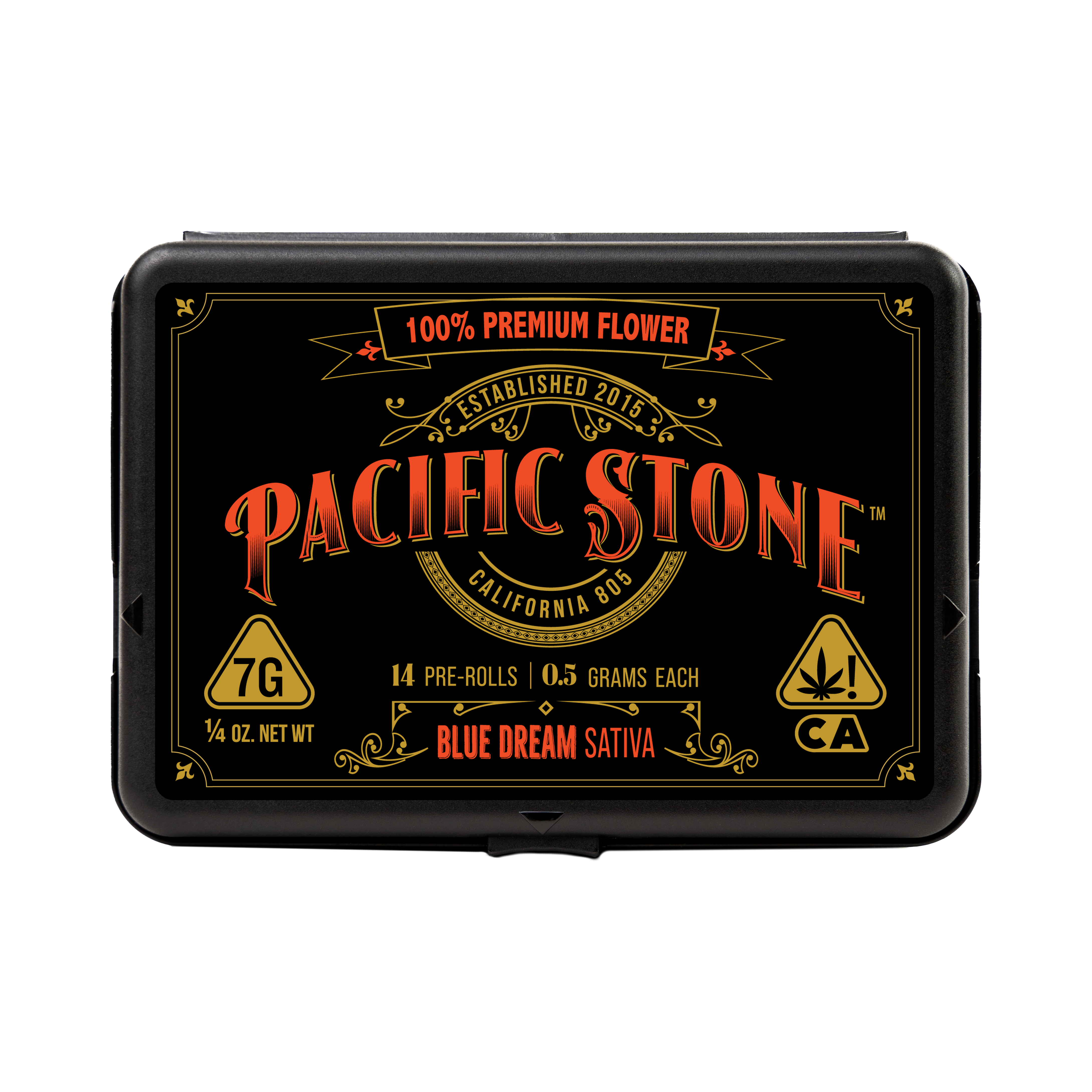 A photograph of Pacific Stone Preroll 0.5g Sativa Blue Dream 14-Pack 7.0g