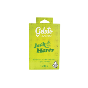 A photograph of Gelato Classics Cartridge 1g Sativa Jack Herer