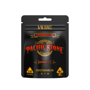 A photograph of Pacific Stone Flower 3.5g Pouch Sativa Blue Dream