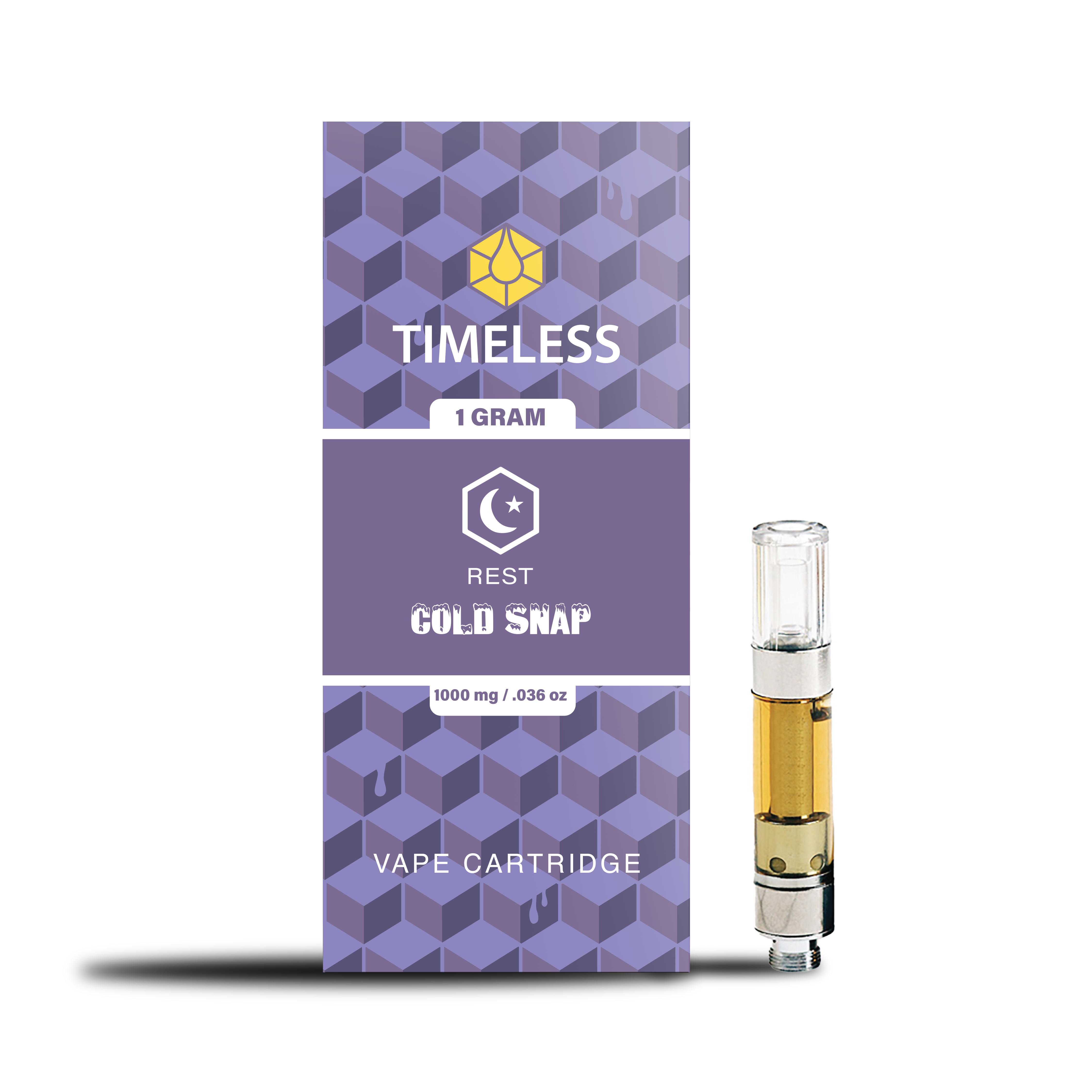 A photograph of Timeless Cartridge (Rest) 1g Cold Snap