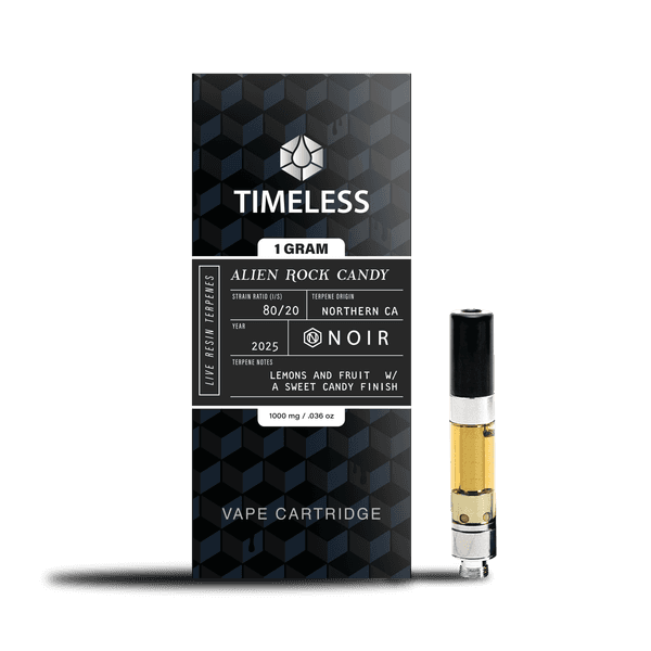 A photograph of Timeless Cartridge Noir 1g Alien Rock Candy