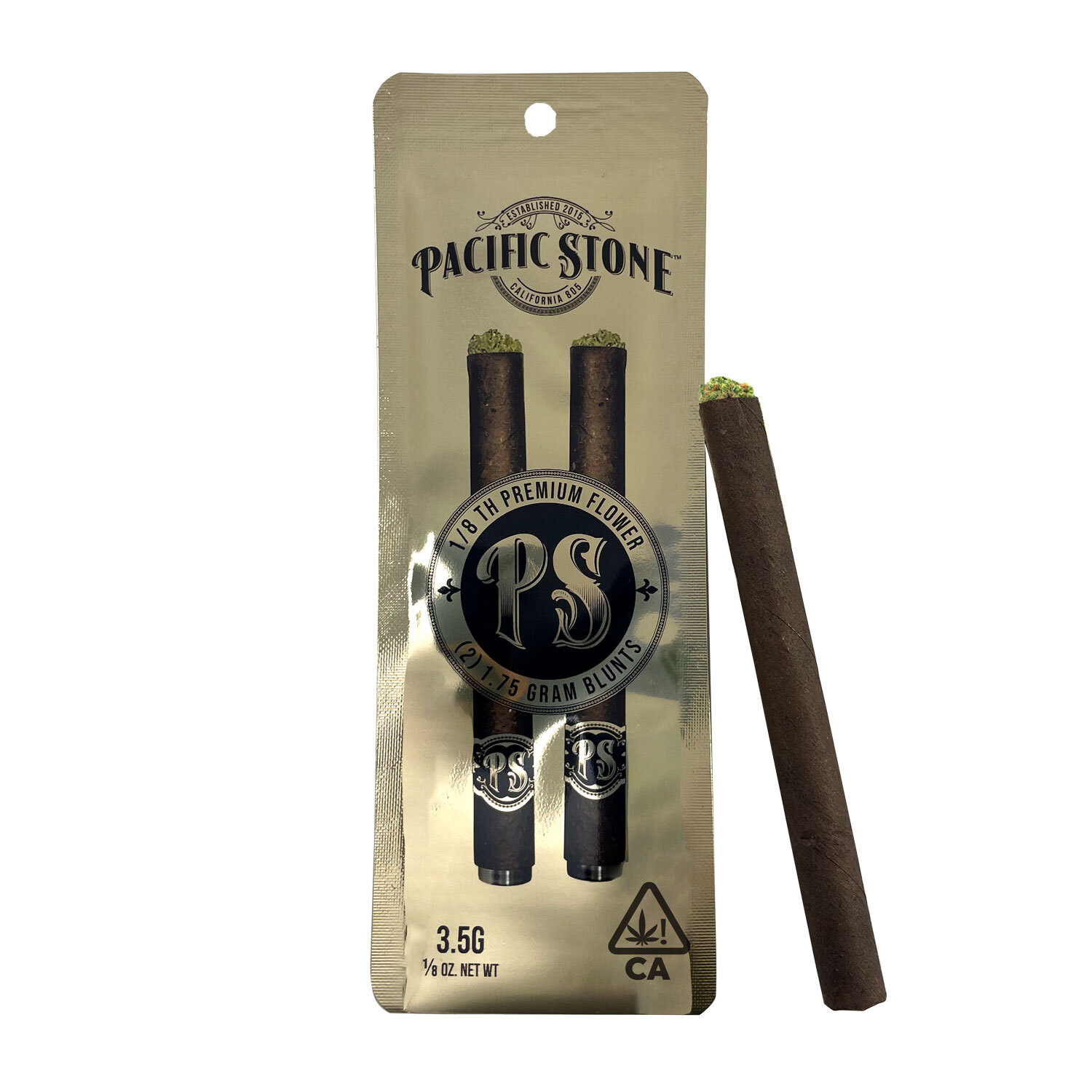 A photograph of Pacific Stone Blunt 1.75g Indica Wedding Cake 2-Pack 3.5g
