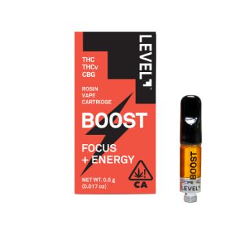 A photograph of Level Boost 0.5g Rosin Cartridge