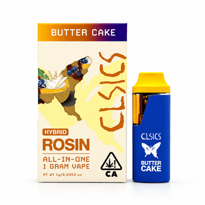 CLSICS Live Rosin All-In-One Cartridge 1g Hybrid Butter Cake