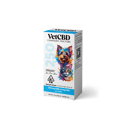 VetCBD Cannabis Tincture 250mg Unflavored 1oz