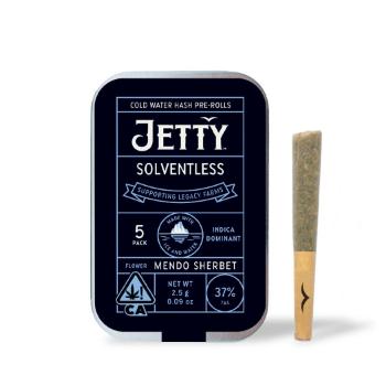 A photograph of Jetty Solventless Preroll Mendo Sherbet 5pk
