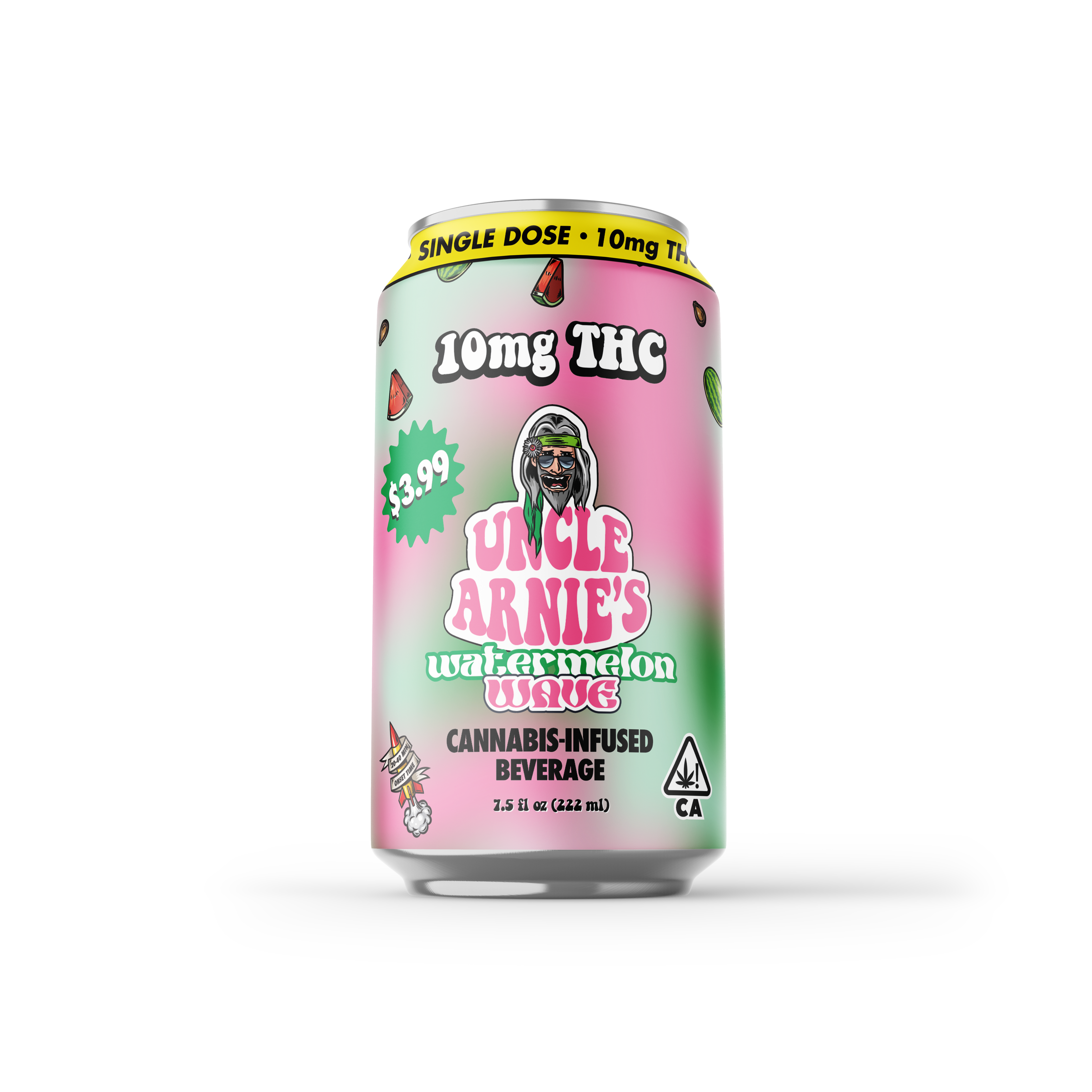 A photograph of Uncle Arnie's Beverage 7.5oz Watermelon Wave 10mg
