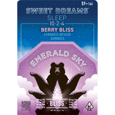 Emerald Sky Sweet Dreams Gummies 5ct 100mg Indica Berry Bliss 10:2:4 THC/CBD/CBN