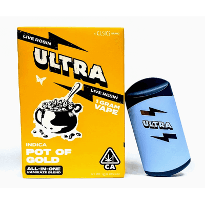 Ultra Live Rosin and Live Resin All-In-One Cartridge 1g Indica Pot of Gold