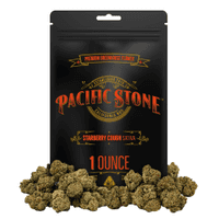 A photograph of Pacific Stone Flower 28.0g Pouch Sativa Starberry Cough 4ct