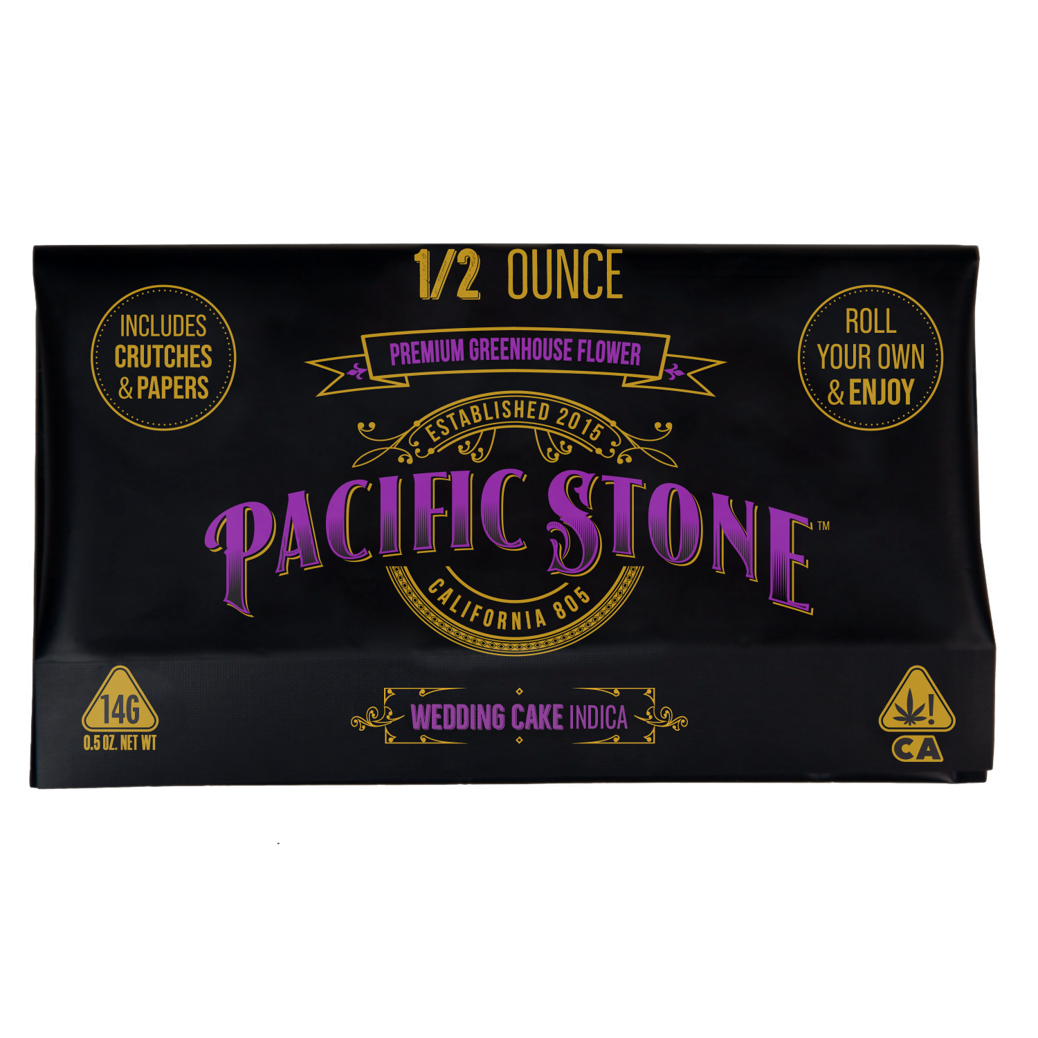 A photograph of Pacific Stone Roll Your Own Sugar Shake 14.0g Pouch Indica Wedding Cake