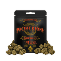 A photograph of Pacific Stone Flower 3.5g Pouch Sativa Starberry Cough