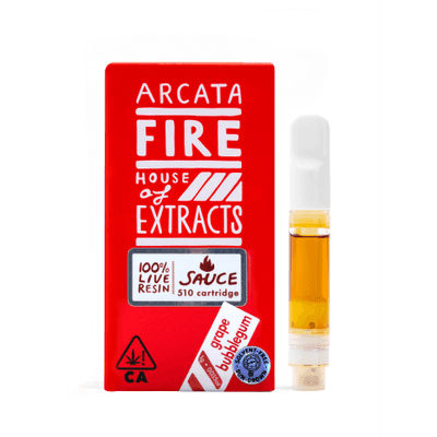 Arcata Fire 100% Live Resin Cartridge 1g Indica Grape Bubblegum