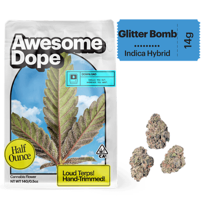 Awesome Dope Smalls Flower 14g Indica Hybrid Glitter Bomb