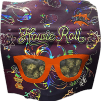 A photograph of Howie Roll Flower 3.5g Indica Biscotti Rainbow Sherbet