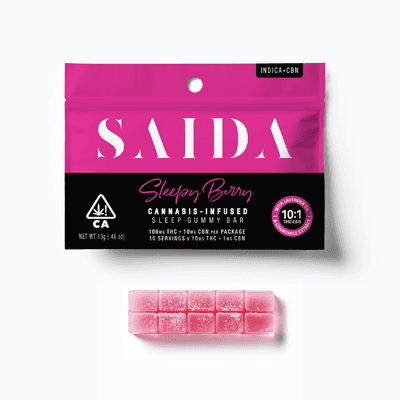 Saida Gummy Bar 100mg Indica Sleepy Berry 10:1 THC:CBN