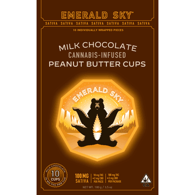 Emerald Sky Peanut Butter Cups 10ct 100mg Sativa Milk Chocolate 10ct