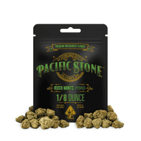 A photograph of Pacific Stone Flower 3.5g Pouch Hybrid Kush Mints 16ct