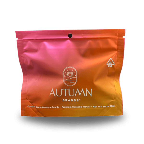 A photograph of Autumn Brands Flower 7g Pouch Hybrid Wedding Cake