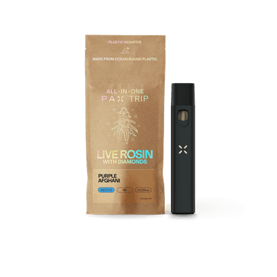 PAX Trip All-In-One Live Rosin with Diamonds 1g Indica Purple Afghani