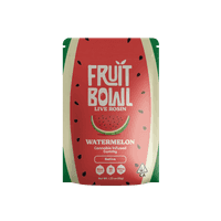 A photograph of Fruit Bowl Live Rosin Gummies 100mg Sativa Watermelon