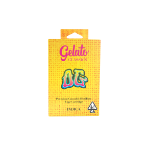 A photograph of Gelato Classics Cartridge 1g Indica Og