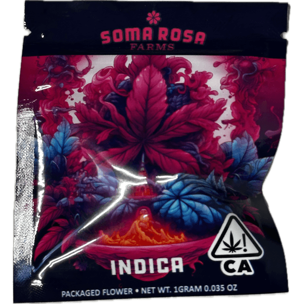 A photograph of Soma Rosa Flower 1g Indica Blueberry Cookiez