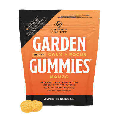 Garden Society Gummy Mango 1:1 CBD 100mg 20pk