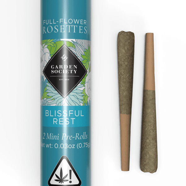 A photograph of Garden Society Pre-Roll 0.375g Indica Gush Mints 2pk 0.75g