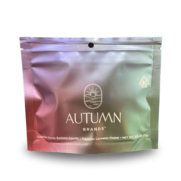 A photograph of Autumn Brands Flower 7g Pouch Indica OGZ