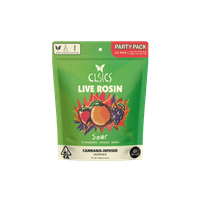 A photograph of CLSICS Live Rosin Gummies Sativa Sour 20-Piece