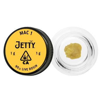 A photograph of Jetty Live Rosin 1g Solventless Mac 1 90