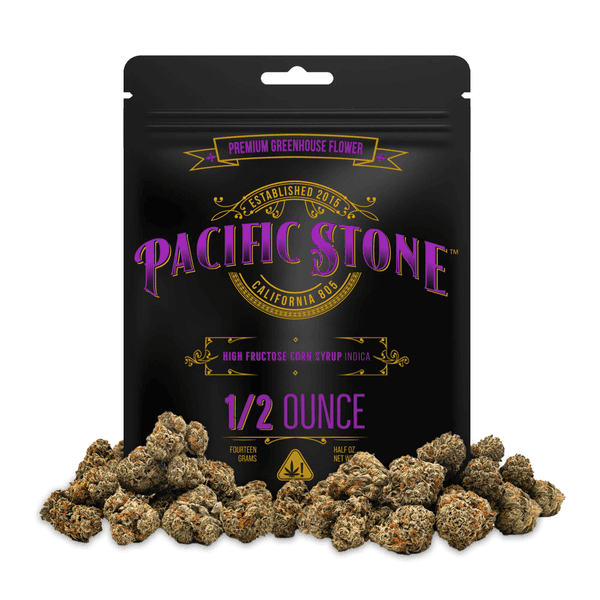 A photograph of Pacific Stone Flower 14.0g Pouch Indica High Fructose Corn Syrup (8ct)