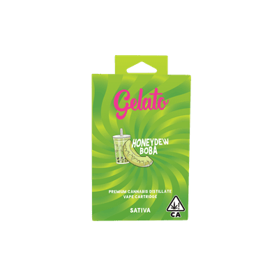 Gelato Flavors Cartridge 1g Sativa Honeydew Boba 10pk