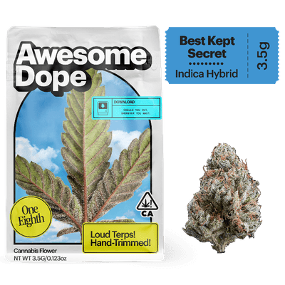 Awesome Dope Flower 3.5g Indica Hybrid Best Kept Secret 16ct