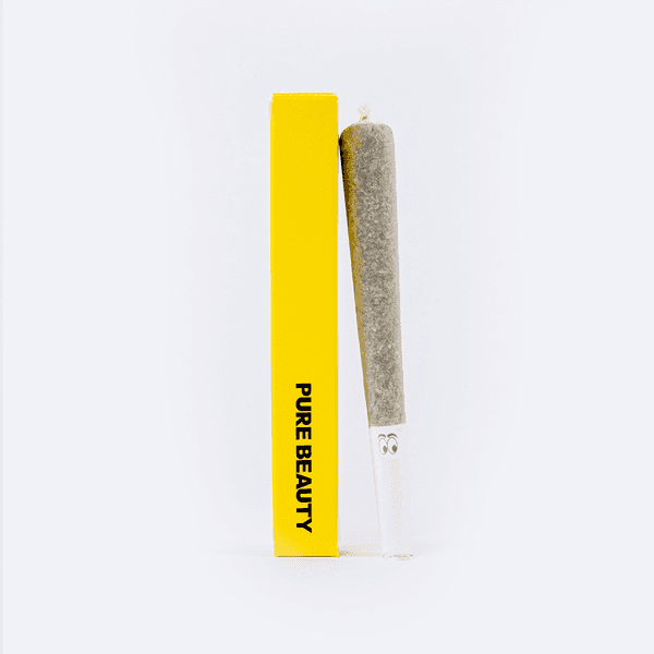 A photograph of Pure Beauty Preroll 1g Sativa Super Silver Haze