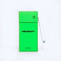 A photograph of Pure Beauty Cannabis Cigarettes 5pk Hybrid Green Box 16ct