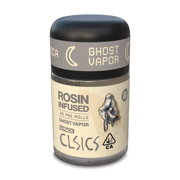 A photograph of CLSICS Rosin Preroll 14pk Indica Ghost Vapor