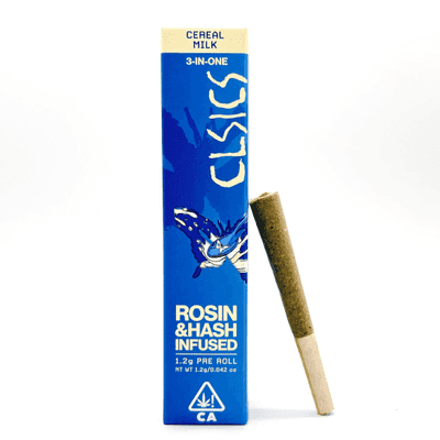 CLSICS Trifecta 1.2g Rosin Hash Preroll Indica Cereal Milk