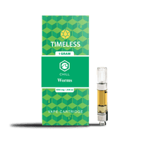 A photograph of Timeless Cartridge Chill 1g Hybrid Worms