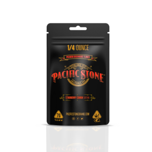 A photograph of Pacific Stone Flower 7.0g Pouch Sativa Starberry Cough