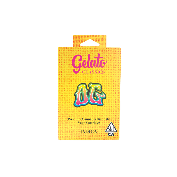 A photograph of Gelato Classics Cartridge 1g Indica Og