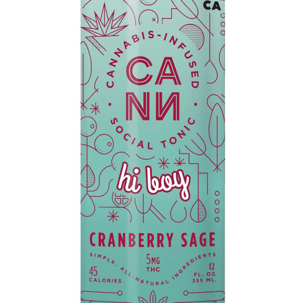 A photograph of CANN Hi Boys Cranberry Sage 4pk